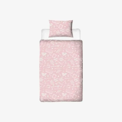 The Range Friends Coffee Reversible Duvet Set - Grey/Pink/Black