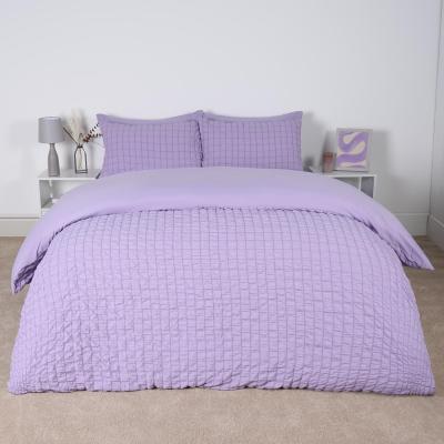 The Range Geo Seersucker Duvet Set - Lilac / King