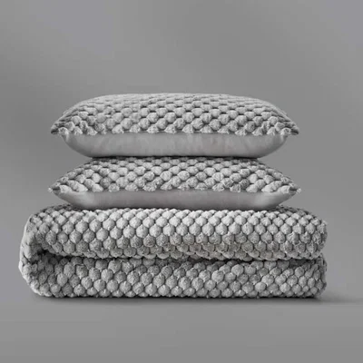 The Range Popcorn Duvet Set  - Grey