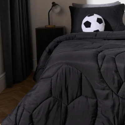 The Range OHS Football Quilted Coverless 7.5 Tog Duvet Set - Black / 2kg
