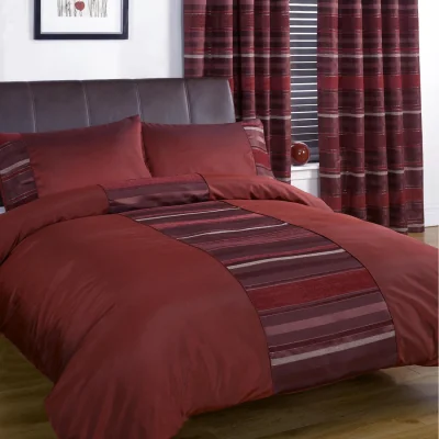 The Range New York Woven Chenille Duvet Set With Pillowcase - Red