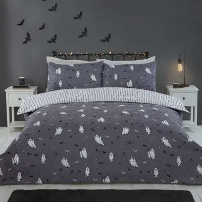 The Range Ghostly Ghouls Duvet Set - Grey / King