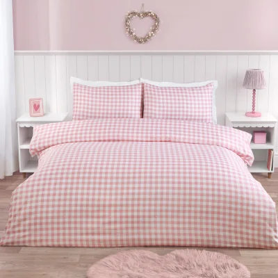 The Range Maisie Check Duvet Set - Pink / Double