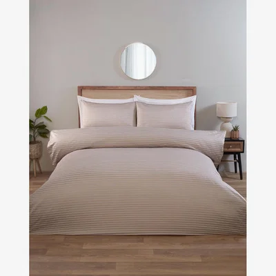 The Range Cairo Jacquard Duvet Set - Natural / Superking