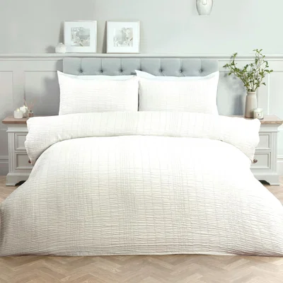 The Range Estelle Seersucker Duvet Set - Silver / King