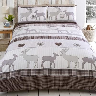 The Range St Andrews BC Cotton Fully Reversible Duvet Set With Pillowcase - Natural / Double