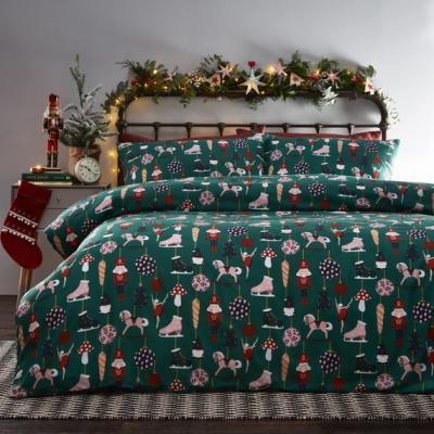 The Range Baubles Duvet Set - Green