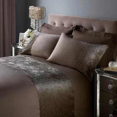 The Range Band Crushed Velvet Duvet Cover Sets - Brown / Single / 1x pillowcase