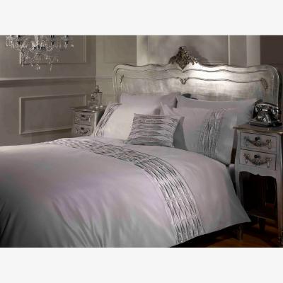 The Range Crystal Polycotton Duvet Set With Pillowcase - Silver / Superking