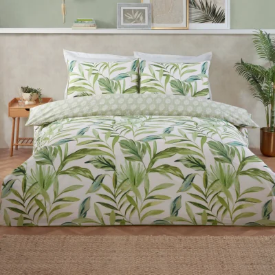 The Range Palma Leaf Duvet Set - Green / Single