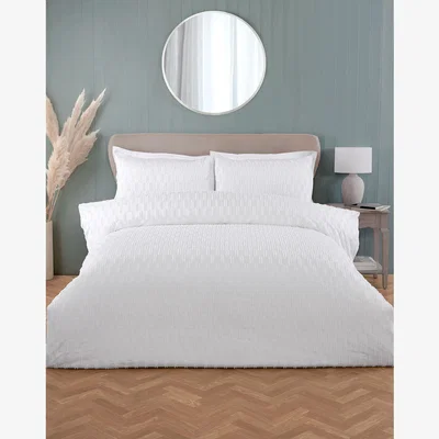 The Range Copenhagen Tufted Duvet Set - White / Superking