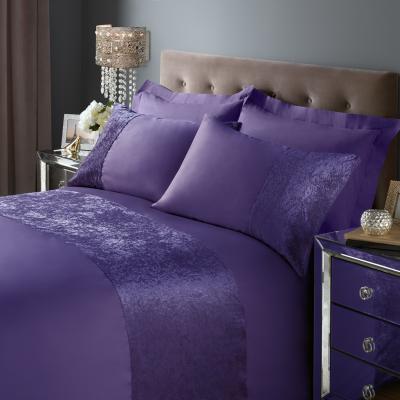 The Range Band Crushed Velvet Duvet Cover Sets - Aubergine Purple / Superking / 2x pillowcase