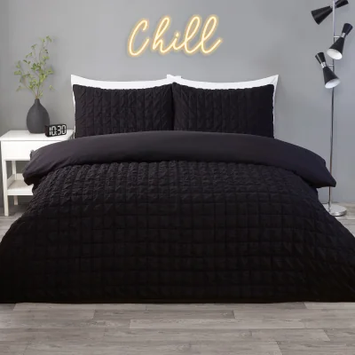 The Range Kingston Check Duvet Set - Black / Single