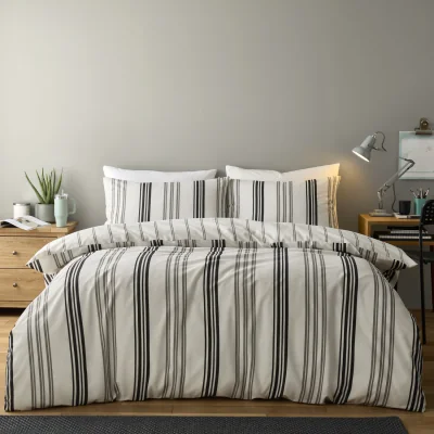 The Range Linear Stripe Bedding Set - Monochrome / Single