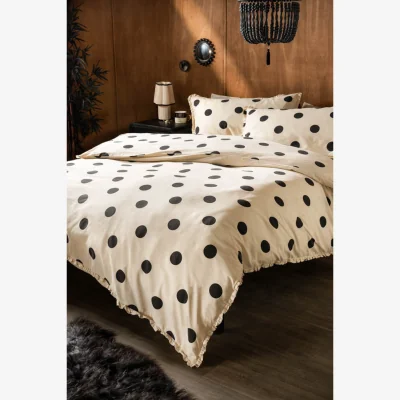 Rockett St George Dot Noir Ruffled Bedding Set - Available in 4 Sizes