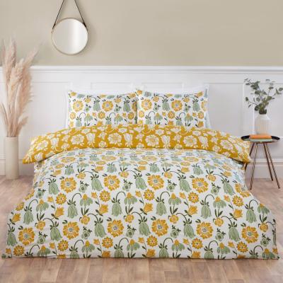 The Range Victorian Bloom Microfibre Fabric Reversible Duvet Cover Set with Pillowcase - Green