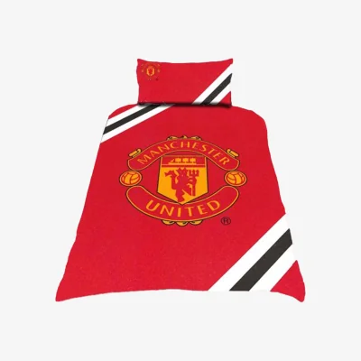 The Range Manchester United FC Core Stripe Duvet Set - Classic Green