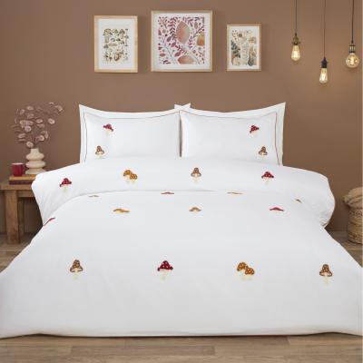 The Range Portobello Embroidered Duvet Set - White / Superking