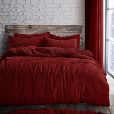 The Range Velosso Teddy Ruby Red Soft Cosy Thermal Fleece Duvet Set - Ruby Red