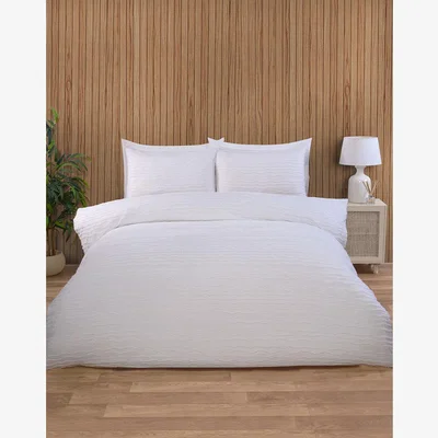 The Range Marina Tufted Duvet Set - White / Double