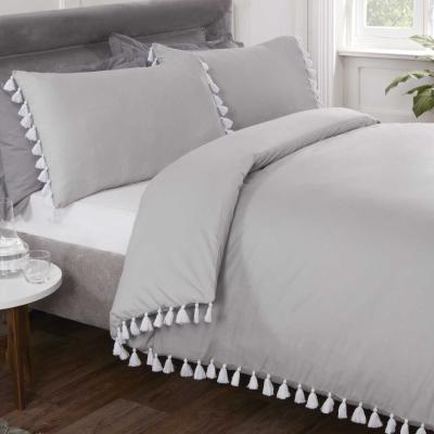 The Range Tassel Duvet Set - Silver / Double