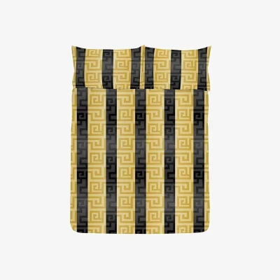 The Range K Collection Athena Reversible Duvet Set - Black/Gold