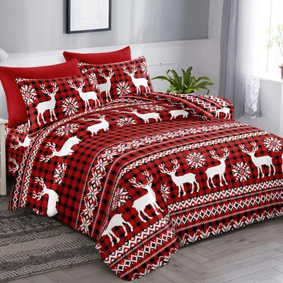 The Range Nordic Stag Christmas Duvet Set - Red