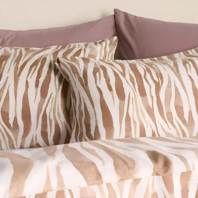 The Range OHS Watercolour Zebra Print Duvet Set - Beige / 0.8kg