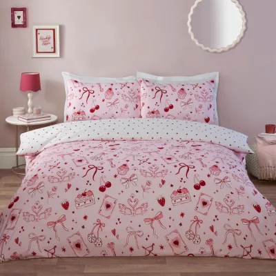 The Range Lucky In Love Duvet Set - Blush