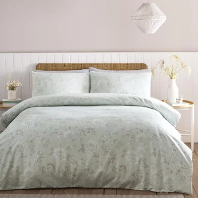 The Range Charlotte Thomas Mia Bed Duvet Cover and Pillowcase Set - Duck-Egg