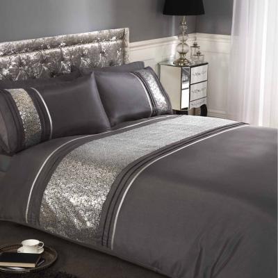 The Range Ritz Polycotton Duvet Set With Pillowcase - Silver / King
