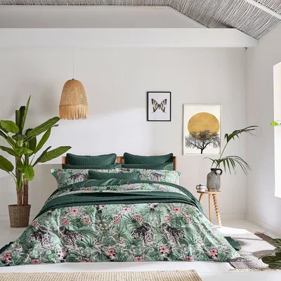 The Rug Seller Kingdom Botanical Bedding Duvet Cover and Pillowcase by Ted Baker in Sage Green&nbsp;230x220cm