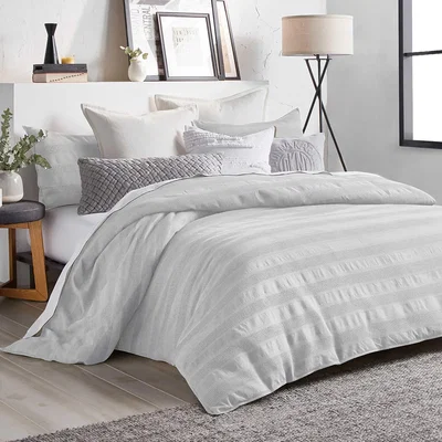 The Rug Seller Avenue Stripe Cotton Bedding by DKNY in Grey