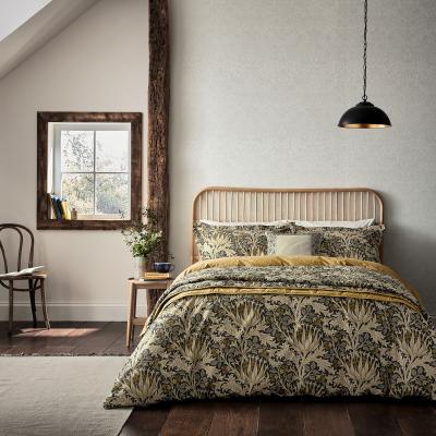 The Rug Seller Artichoke Bedding in Charcoal And Mustard Yellow by Morris & Co