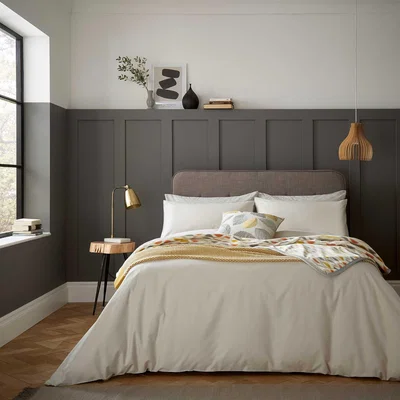 The Rug Seller Aster Plain Bedding by Helena Springfield in Stone Grey