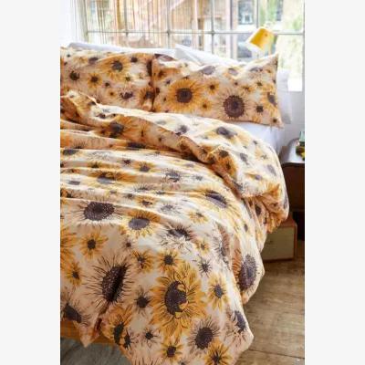 Urban Outfitters Sunflower Ecru Duvet Set - Yellow KING at Urban Outfitters