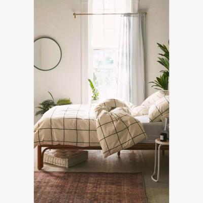 Urban Outfitters Distressed Check Duvet Set - Black DOUBLE at Urban Outfitters