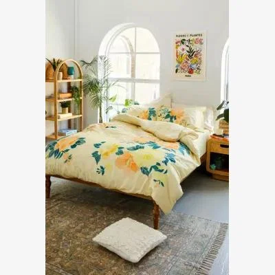 Urban Outfitters Cami Floral Duvet Set - Yellow DOUBLE at Urban Outfitters