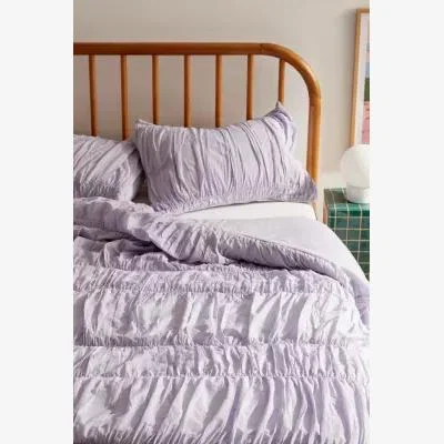 Urban Outfitters Cinched Lilac Double Duvet Set - Purple DOUBLE at Urban Outfitters
