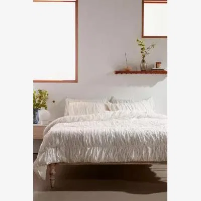 Urban Outfitters Cinched White Double Duvet Set - White KING at Urban Outfitters