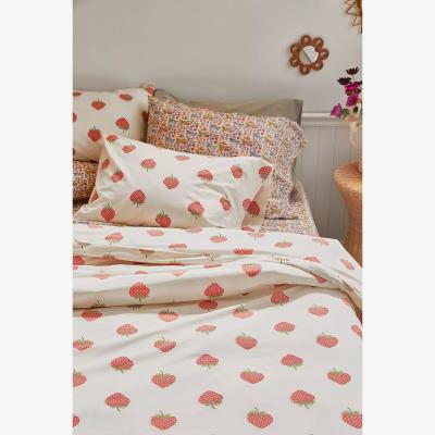 Urban Outfitters Strawberry Duvet Set - White Single at Urban Outfitters
