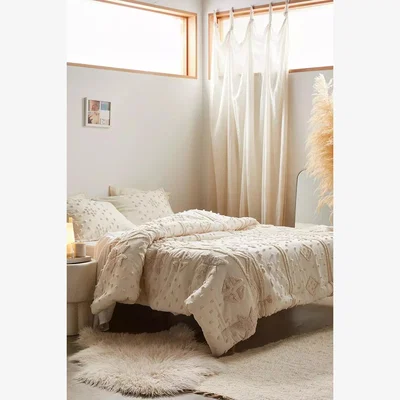 Urban Outfitters Fairisle Tufted Duvet Set - White DOUBLE at Urban Outfitters