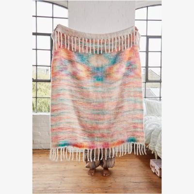 Urban Outfitters Urban Outfitters Rainbow Space-Dye Knitted Blanket ALL