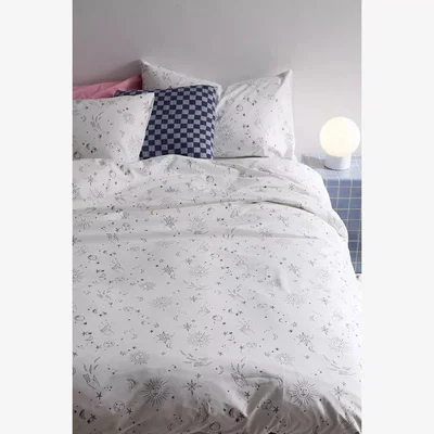 Urban Outfitters Celestial Sketch Duvet Set - Black KING at Urban Outfitters