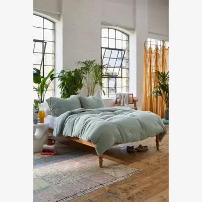 Urban Outfitters Washed Blue Crinkle Duvet Set - Blue DOUBLE at Urban Outfitters