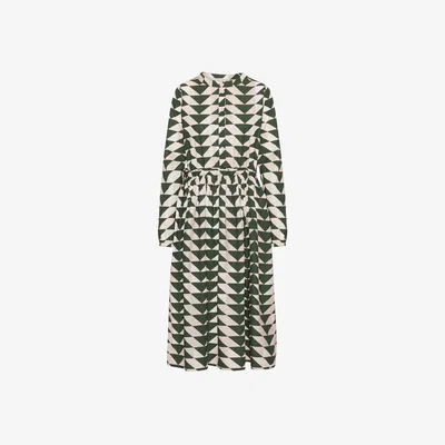Wolf & Badger Women's Grobund Agnete Dress - Green Quilt Pattern | Xl