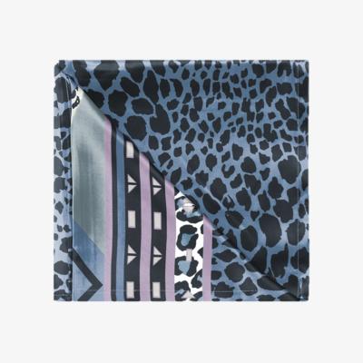 Wolf & Badger Grey Dark Leopard Silk Bedsheet Gelso Milano