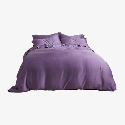 Wolf & Badger Pink / Purple Australian King / Uk Super King / Bamboo Lyocell Duvet Set - Aubergine | Uk Super King | Pasithea Sleep