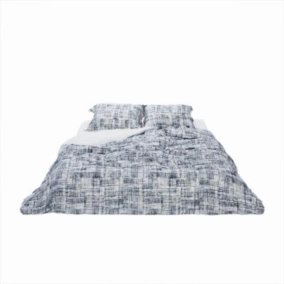 Wolf & Badger Abstract Line Drawing Print Duvet Set - Black Us Twin Notlabeled