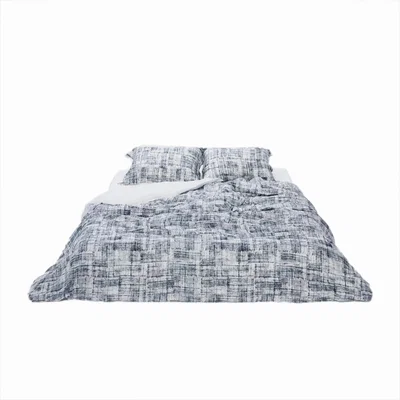 Wolf & Badger Abstract Line Drawing Print Duvet Set - Black Us Twin Notlabeled